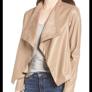 BB Dakota Peppin Drape Front Faux Leather Jacket